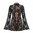 Bulelwa Black SemiSheer Floral Lace Mini Dress