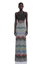 Caitlin Grey Halterneck Color Block Maxi Dress