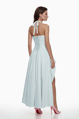 Caiya Blue Sleeveless Maxi Dress with Slit