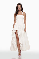 Caiya White Sleeveless Maxi Dress with Slit