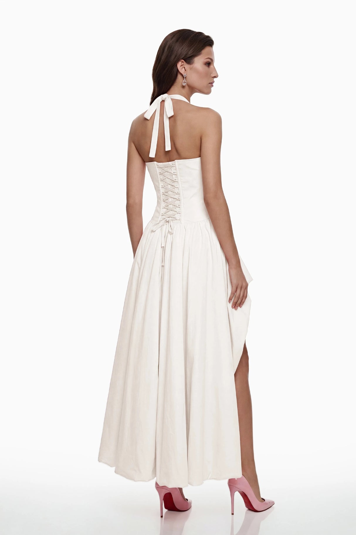 Caiya White Sleeveless Maxi Dress with Slit
