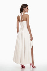 Caiya White Sleeveless Maxi Dress with Slit