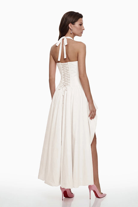 Caiya White Sleeveless Maxi Dress with Slit