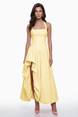 Caiya Yellow Sleeveless Maxi Dress with Slit