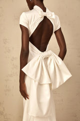 Camille White Statement Bow Mermaid Maxi Dress