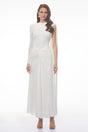 Carina White Asymmetrical Maxi Dress with Cape Sleeves