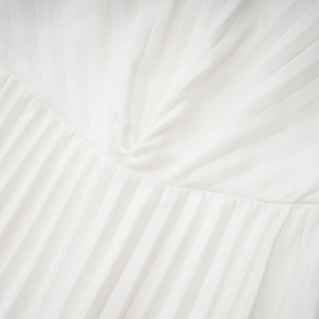 Carlotta White Shell Pleated Maxi Dress
