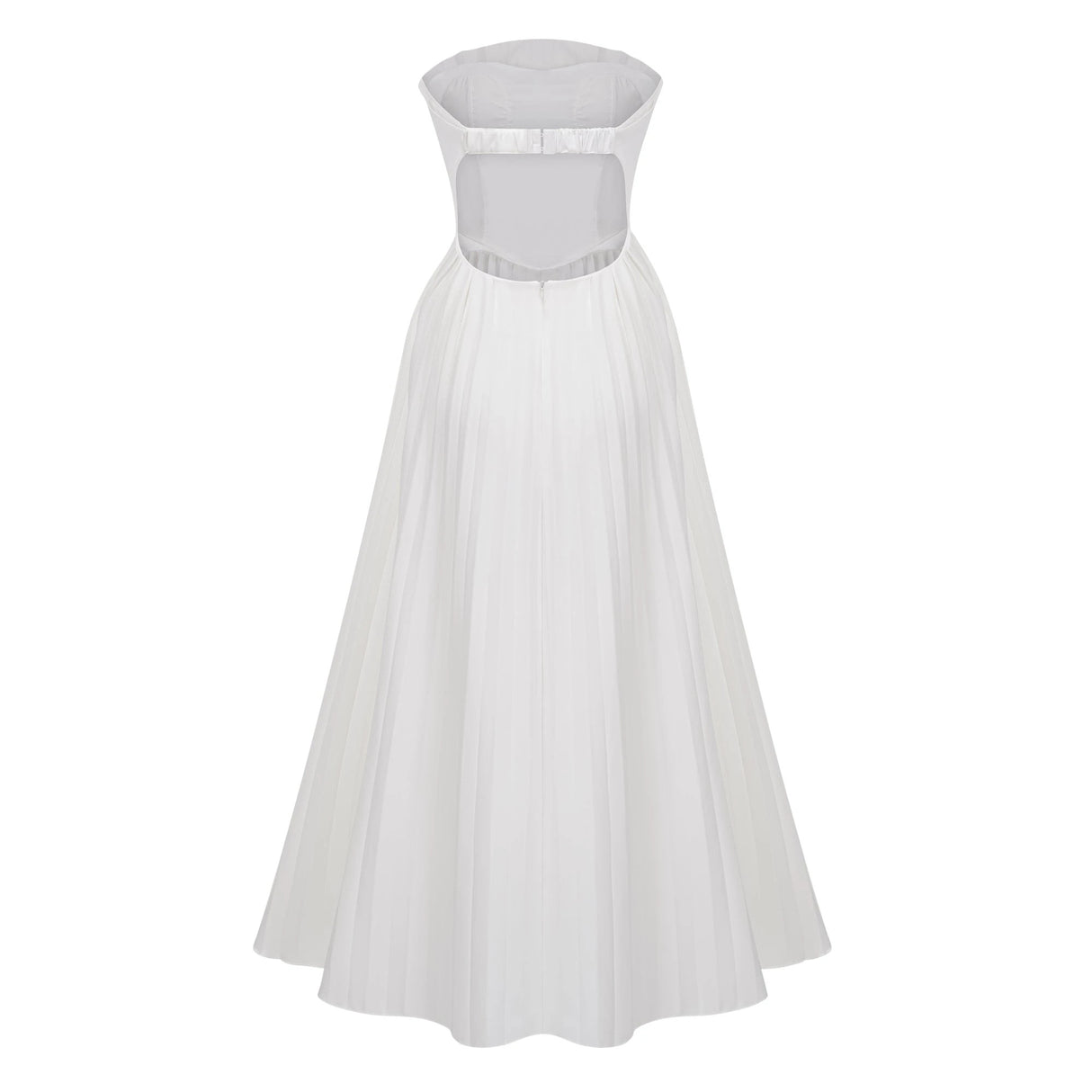 Carlotta White Shell Pleated Maxi Dress