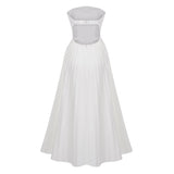 Carlotta White Shell Pleated Maxi Dress