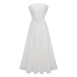 Carlotta White Shell Pleated Maxi Dress