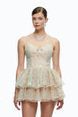Cassidy Mint Green Lace Ruffled Embellished Mini Dress
