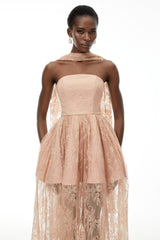 Cassidy Pink Floral Appliqué Maxi Dress