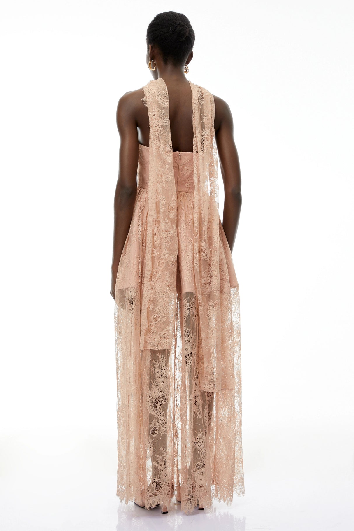Cassidy Pink Floral Appliqué Maxi Dress