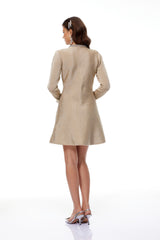 Cayetana Khaki Crystal Embellished Knit Mini Dress