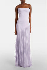 Cayetana Lilac Fringe Maxi Dress with Cape Effect