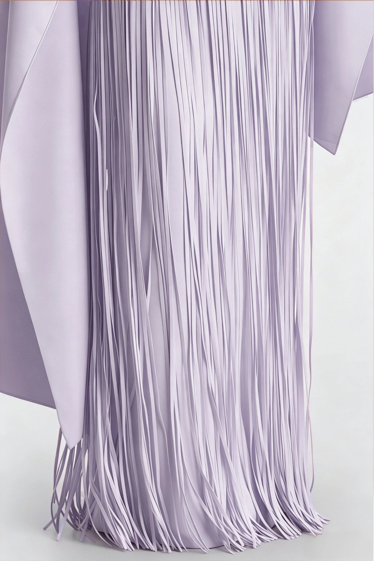 Cayetana Lilac Fringe Maxi Dress with Cape Effect