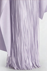 Cayetana Lilac Fringe Maxi Dress with Cape Effect