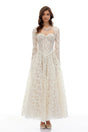 Celina White Lace Corset Maxi Dress