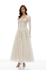 Celina White Lace Corset Maxi Dress
