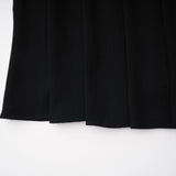 Chiara Black Lace Panel Pleated Midi Dress