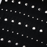 Chloé Black Long Sleeve Studded Crochet Knit Midi dress