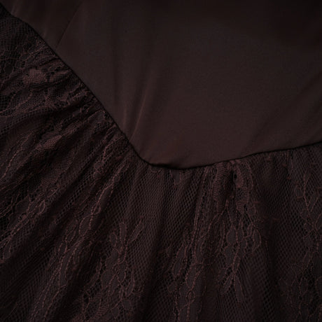 Christa Brown Floral Lace Maxi Dress with Cape
