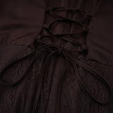 Christa Brown Floral Lace Maxi Dress with Cape