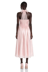 Constantia Pink Halterneck Sequin Midi Dress