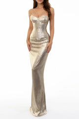 Cressida Silver Sparkly Embellished Maxi Dress