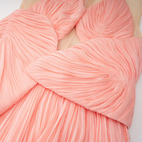 Remi Maxi Dress Pink Backless Asymmetrical Ruched