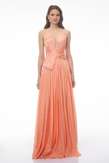 Oakley Maxi Dress Pink Backless Asymmetrical Ruched