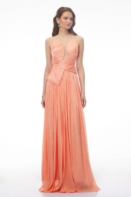Oakley Maxi Dress Pink Backless Asymmetrical Ruched