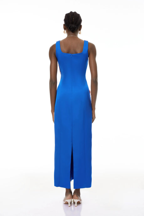 Samantha Maxi Dress Blue Floral Embroidered