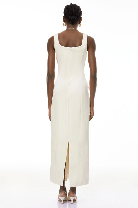 Harper Maxi Dress White Flora Embroidered