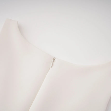 Gilda Maxi Dress Cream Asymmetrical with Fringe