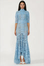 Daniela Blue Floral Lace Mermaid Maxi Dress
