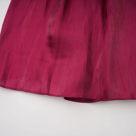 Danuta Burgundy Ruched Pleated Maxi Dress