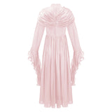 Danuta Pink Ruched Pleated Maxi Dress