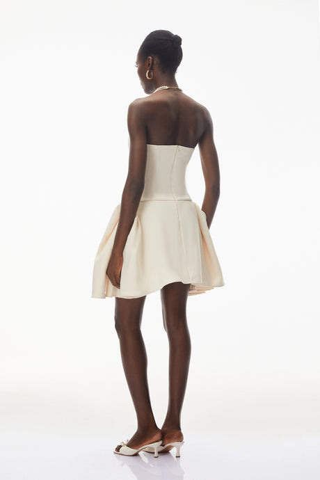 Paisley Mini Dress Ivory Cinched Waist