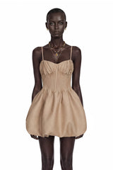 Deborah Champagne Sweetheart Pleated Mini Dress