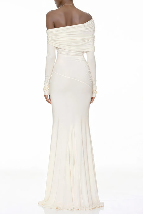 Ippolita Maxi Dress White Off-Shoulder Ruched