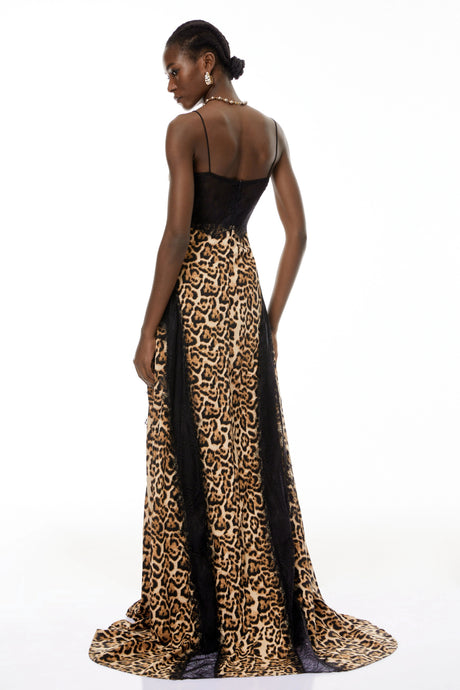 Aubrey Maxi Dress Brown Leopard Print