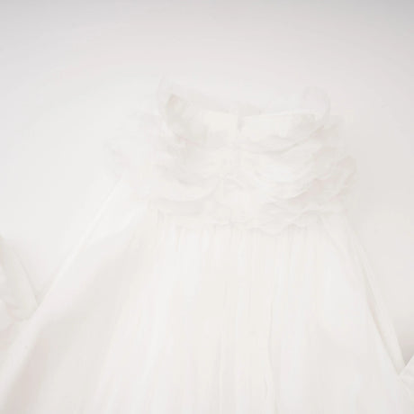 Lacey Mini Dress White Asymmetrical Ruched