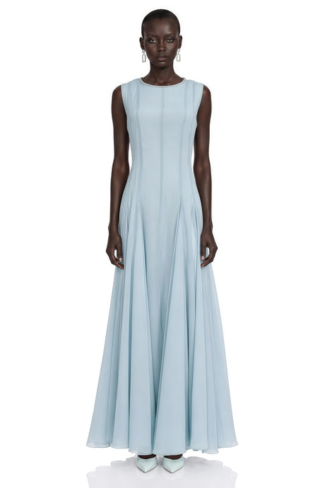 Annamaria Maxi Dress Light Blue Sleeveless Pleated