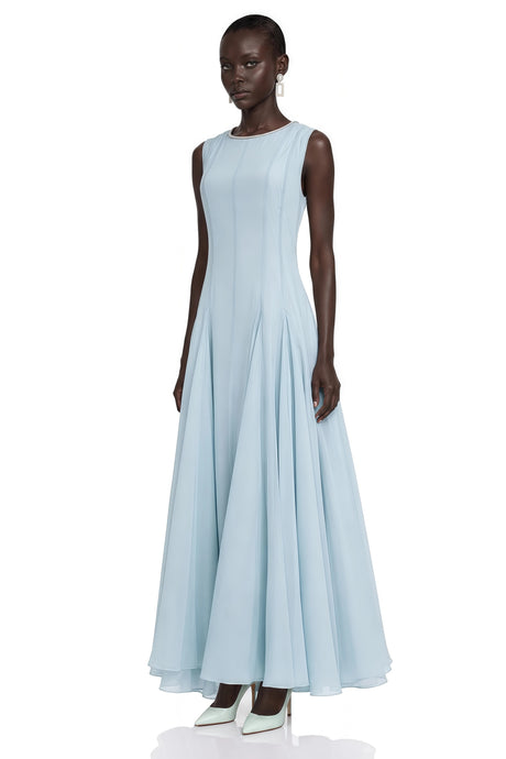 Annamaria Maxi Dress Light Blue Sleeveless Pleated