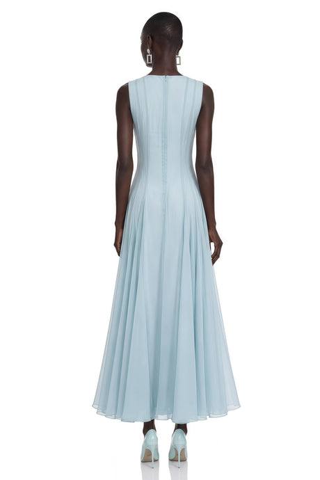 Annamaria Maxi Dress Light Blue Sleeveless Pleated