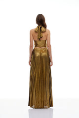 Dorothy Gold Halterneck Pleated Maxi Dress