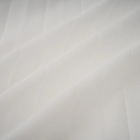 Doux White Ruffled Trim Pleated Midi Dress