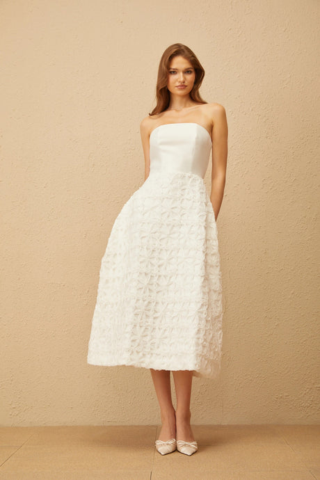 Lavinia Dress White Floral Jacquard Shawl & Set