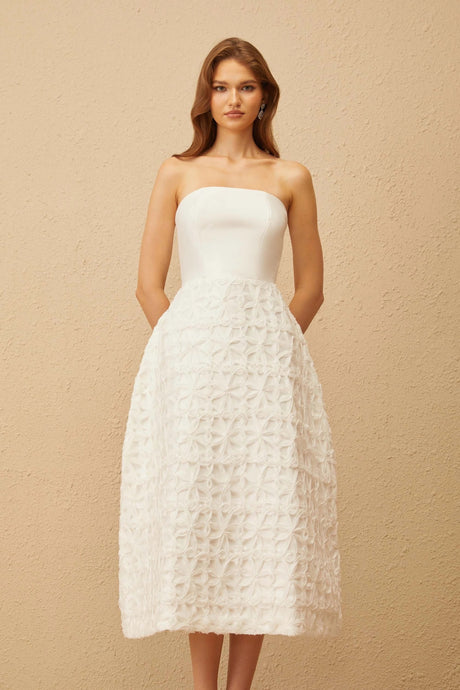 Lavinia Dress White Floral Jacquard Shawl & Set